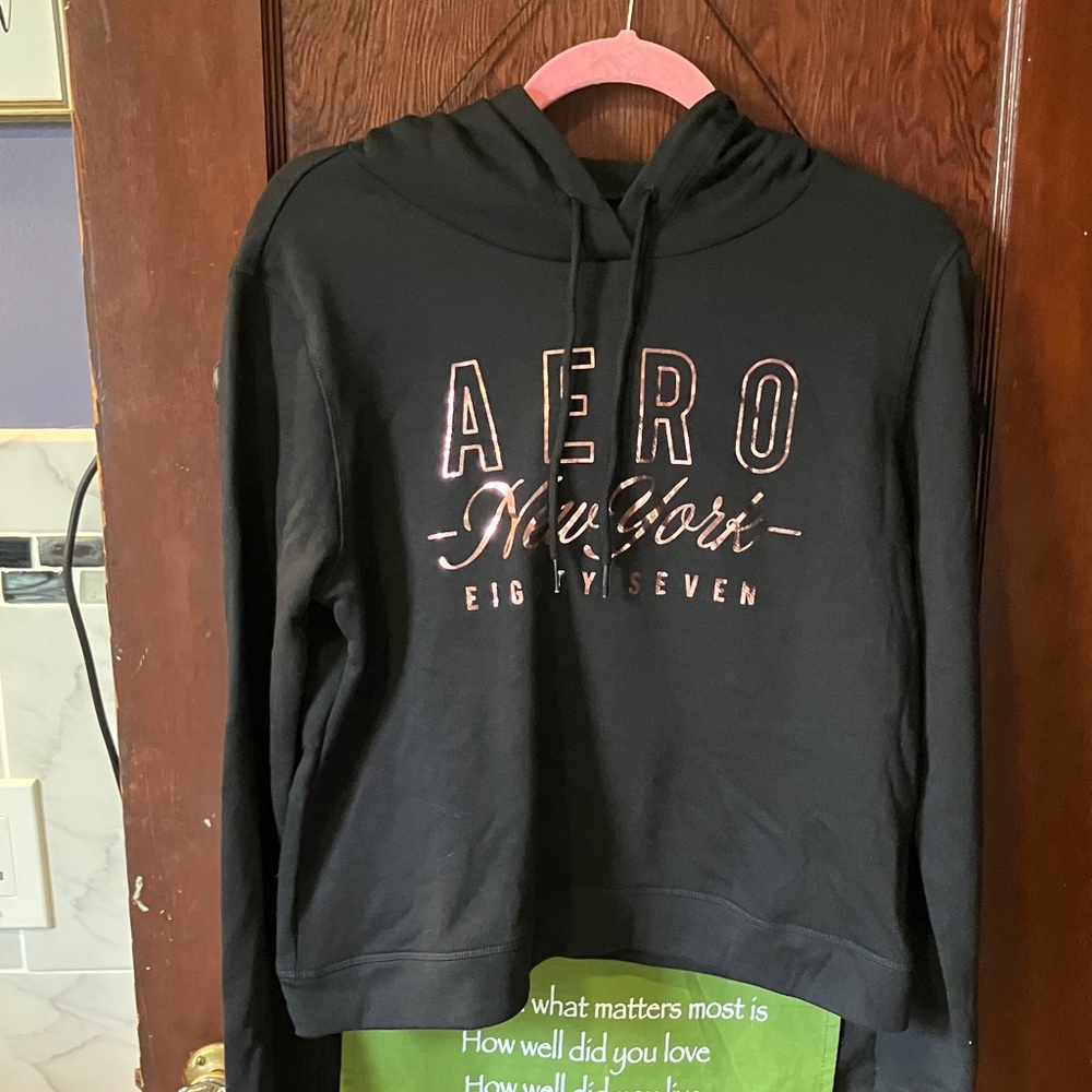 Aeropostale Classic Black Hoodie Med NWOT